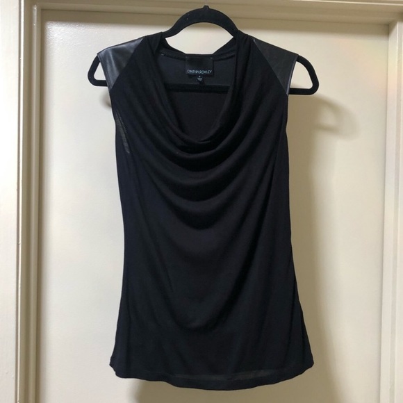 Cynthia Rowley Faux Leather Shoulder Tank - Picture 2 of 7